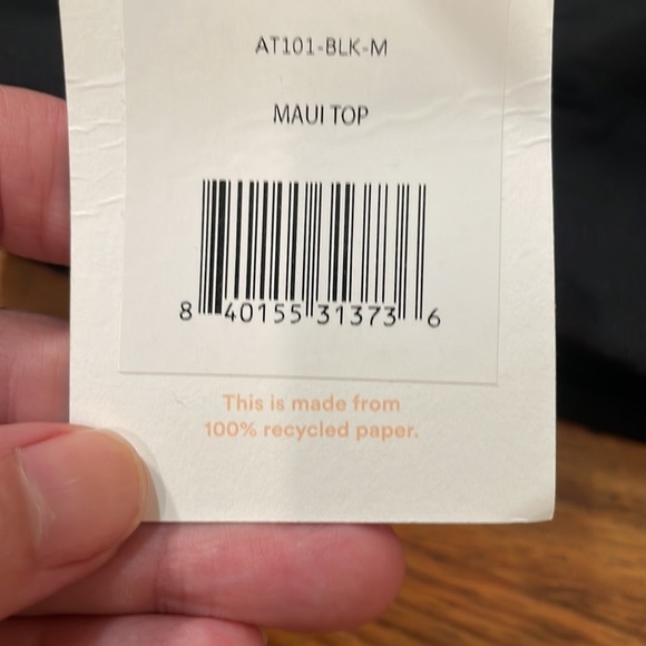 Andie Swim The Maui Bikini Top Black NWT - Picture 6 of 6